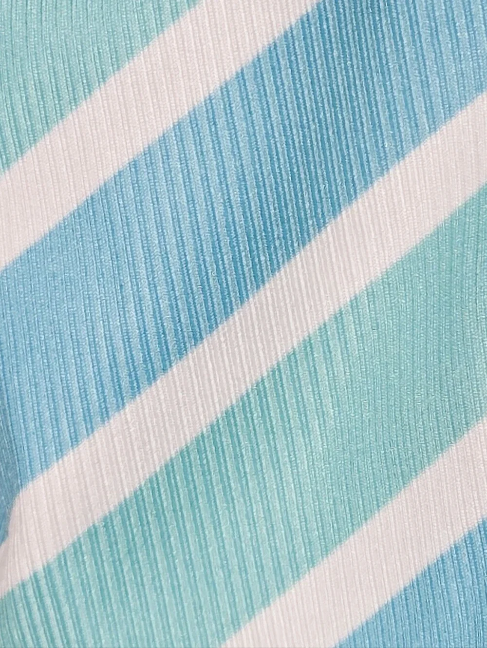 Hurley Girls Ribbed Cutout One Piece Swimsuit Turquoise Stripe UPF 50+ 10/12